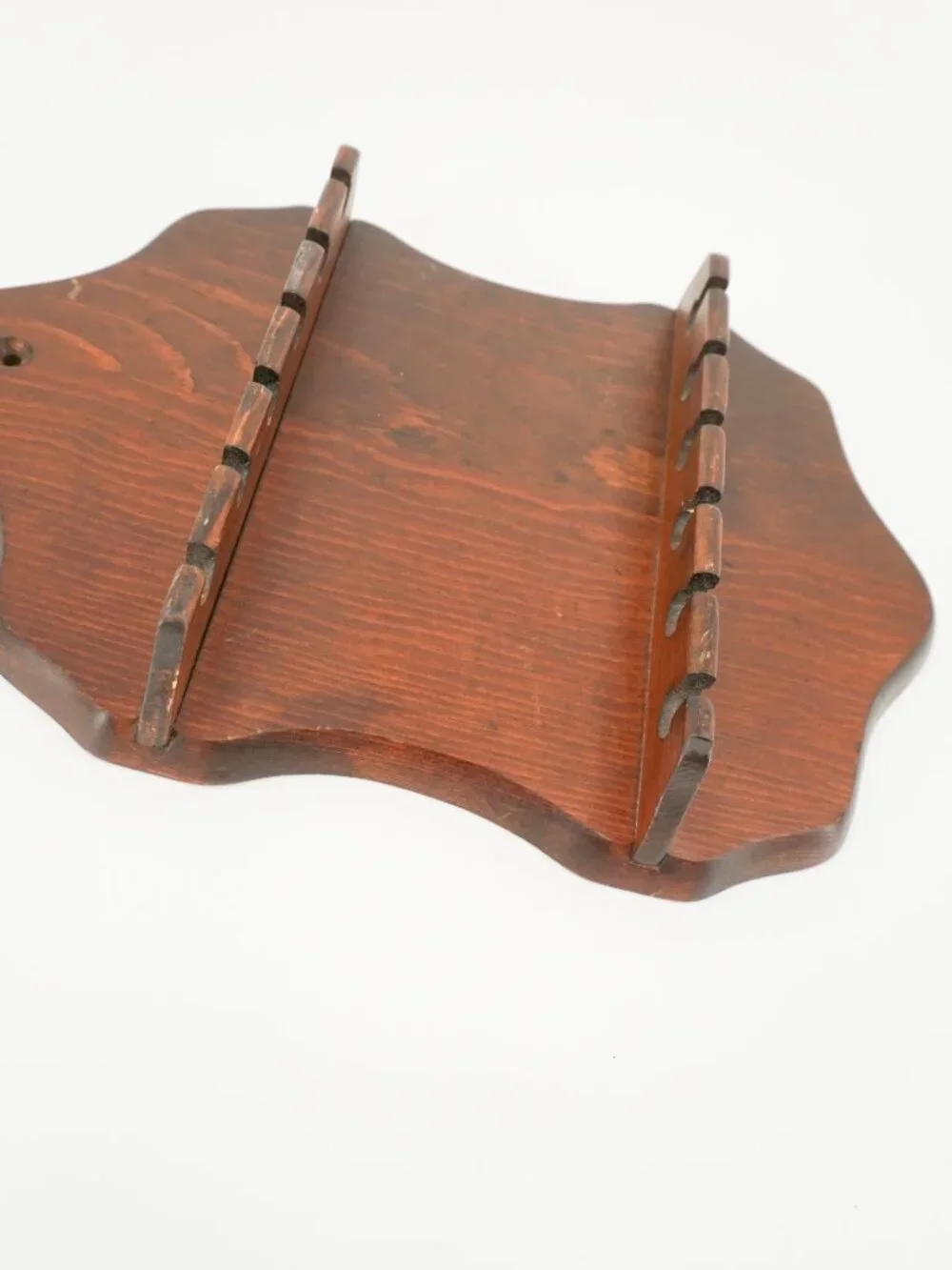 Vintage Collector Spoon Display Rack, Holder, Dark Wood Wall Mount, 10x7 Inch